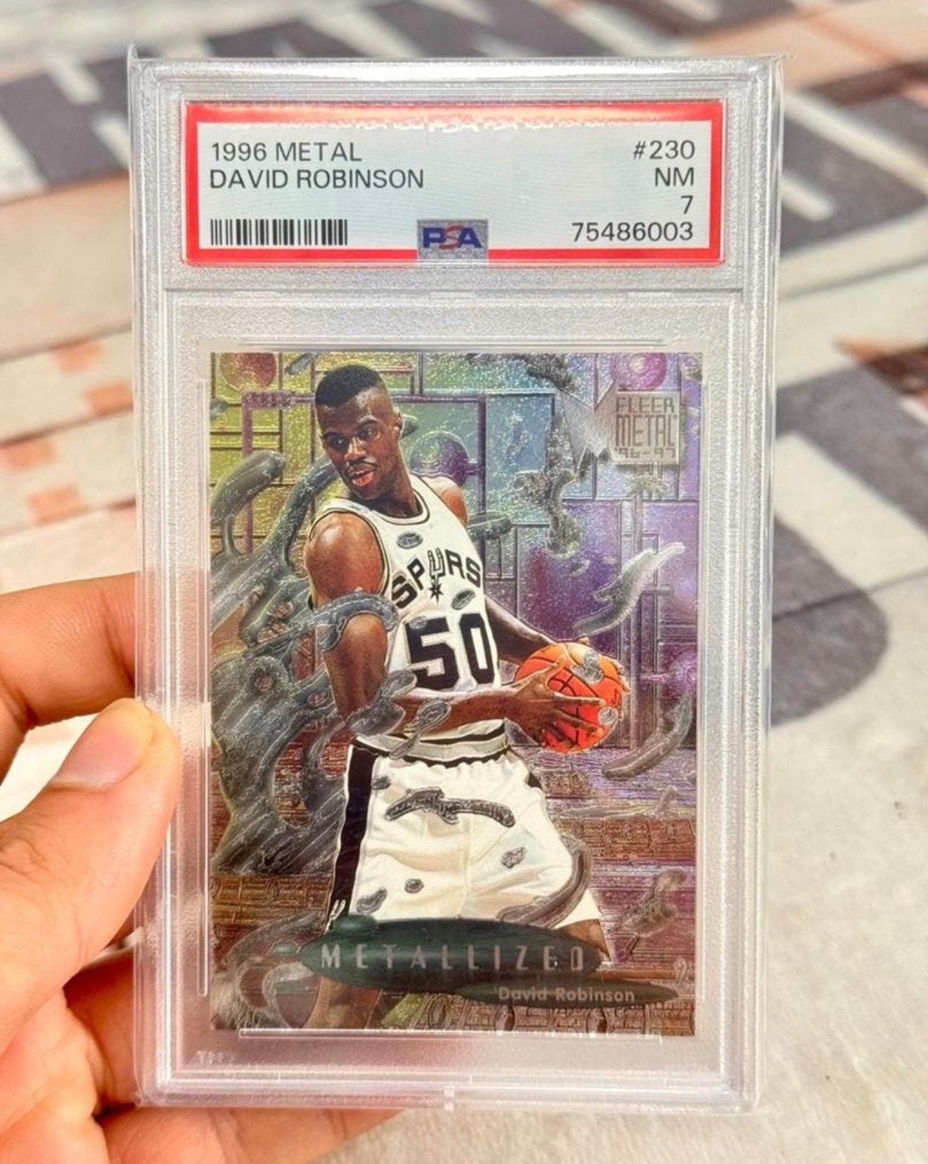 1996 Metal David Robinson #230 PSA-7 basketbal basketball, Verzamelen, Spelerskaart, M, Ophalen of Verzenden, Zo goed als nieuw