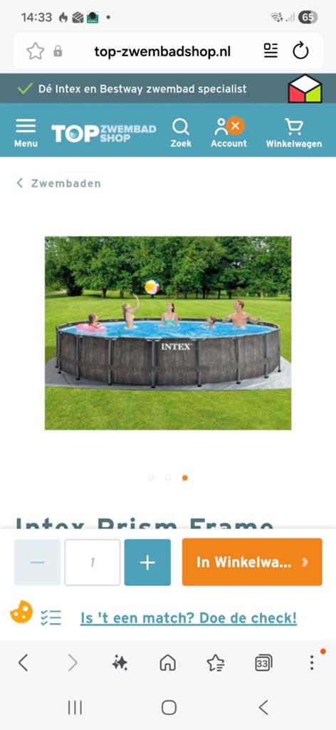 Zwembad Intex, Gebruikt, Rond, 300 cm of meer, Ophalen