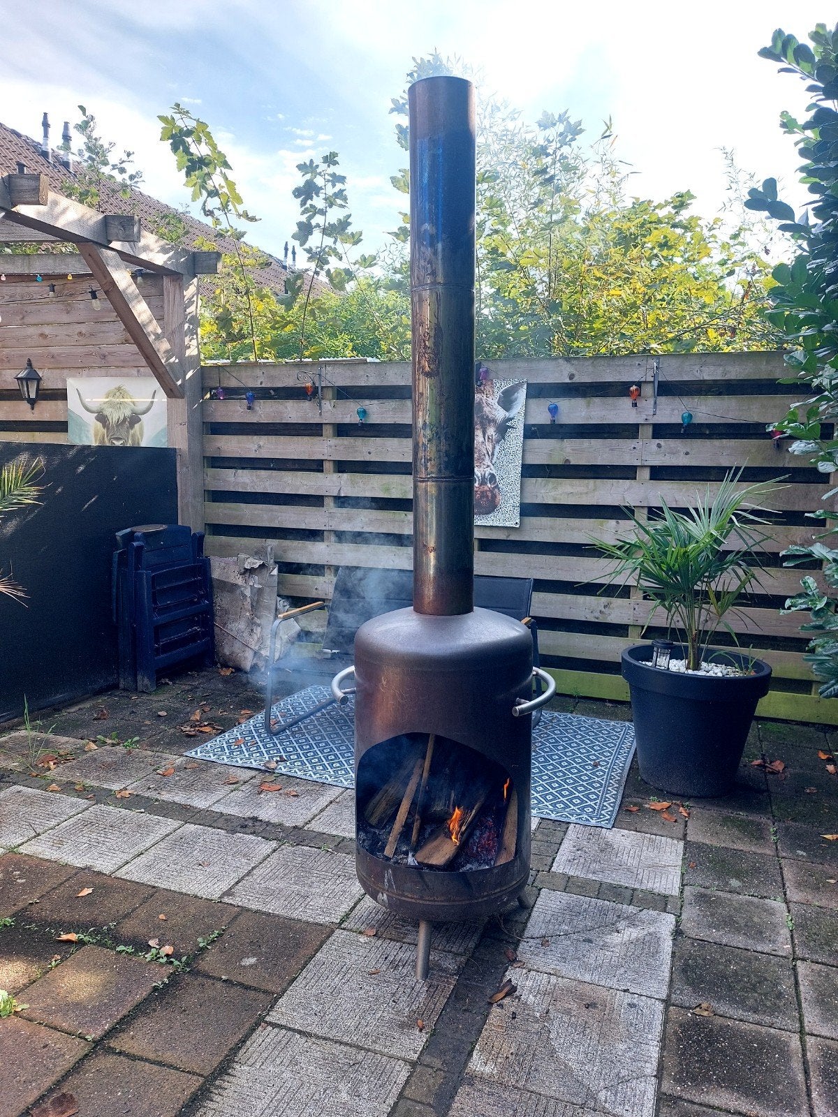 tuinhaard houtkachel hout kachel RVS terraskachel tarras, Ophalen of Verzenden