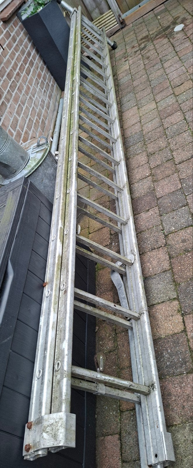2 delige zwaar aluminium ladder, Ophalen, Gebruikt, 4 meter of meer