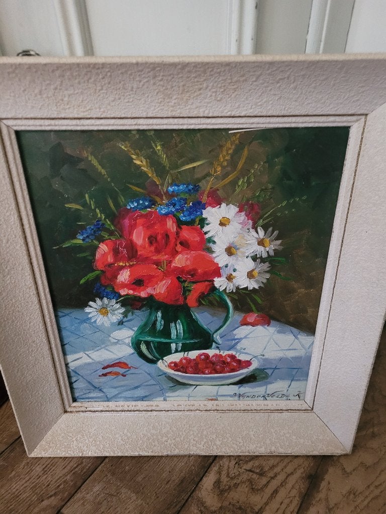 Vintage olieverf schilderij foto 1 t/m 7 op=opruiming, Antiek en Kunst, Kunst | Schilderijen | Klassiek, Doek, Stilleven, Ophalen of Verzenden