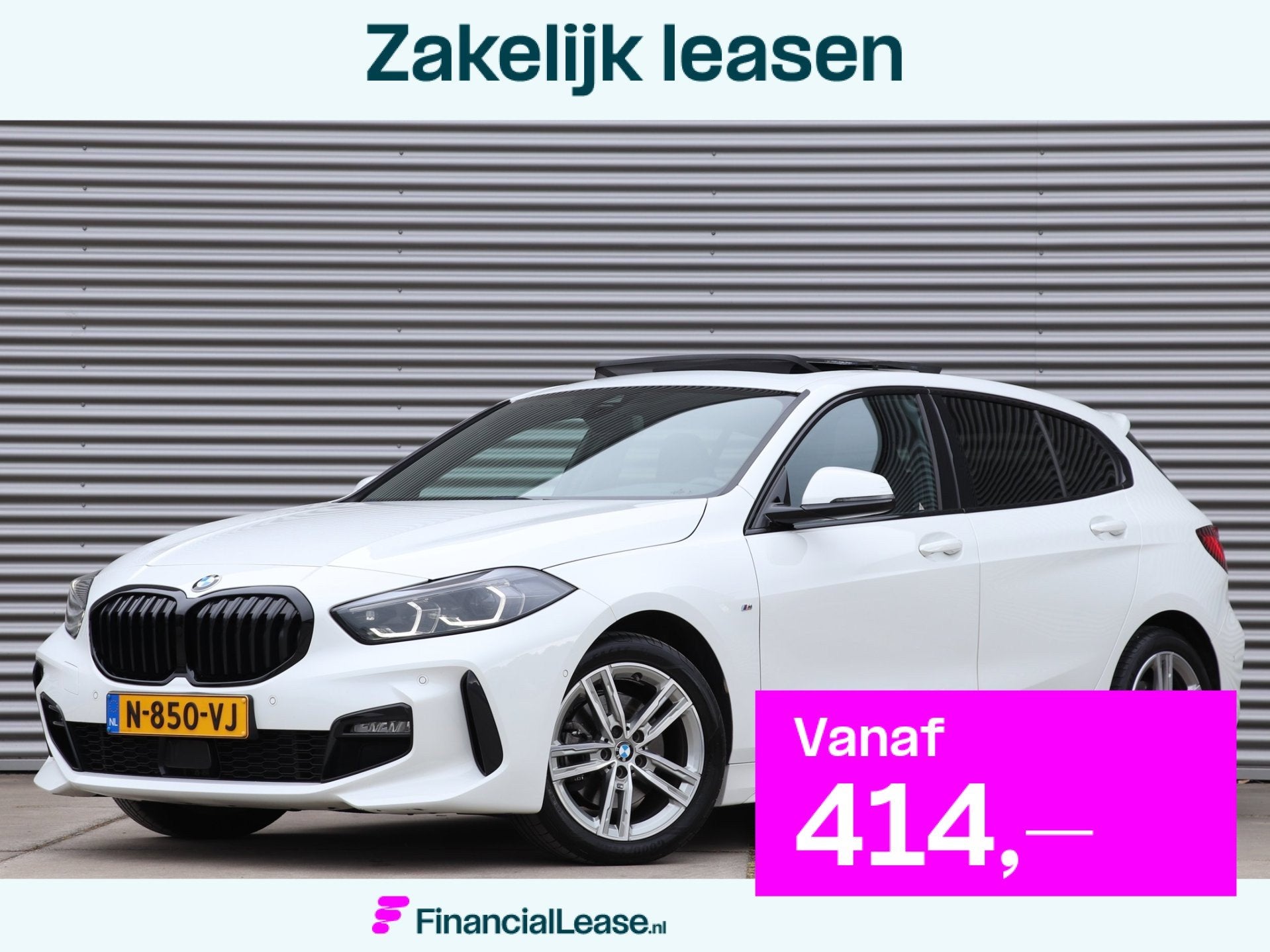 BMW 1-serie 118i M-Sport Automaat *Panodak*Kuipstoelen*, 136 pk, Gebruikt, Alcantara, Wit