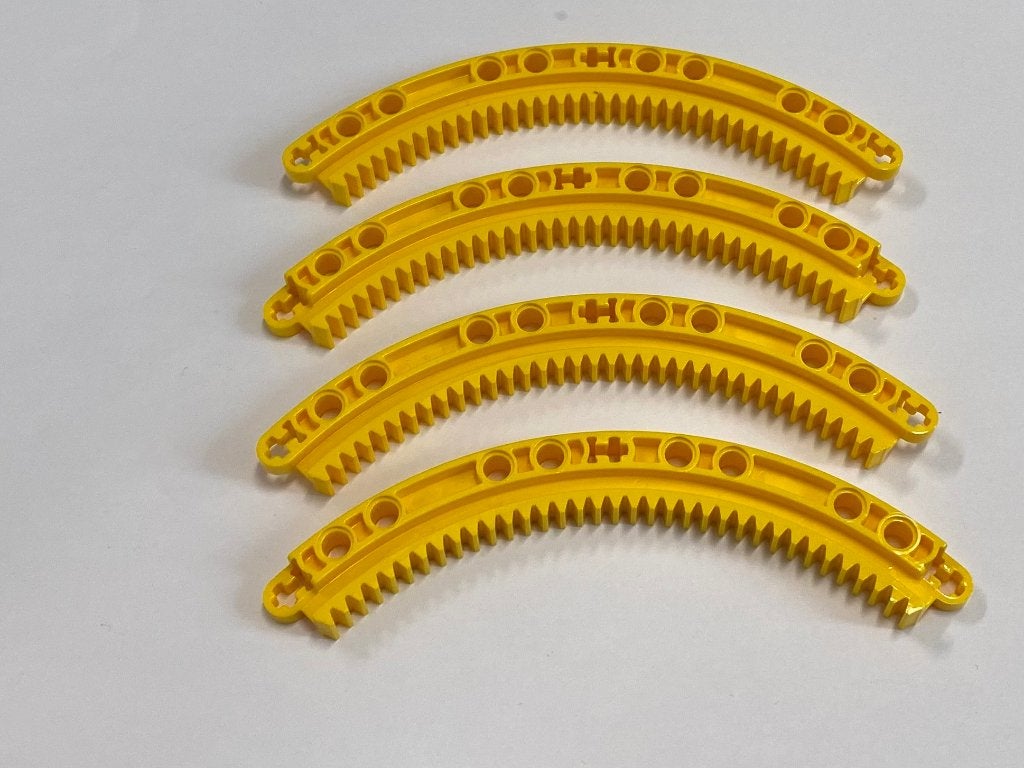 Partij 4x Lego Technic tandwiel balken in diverse kleuren