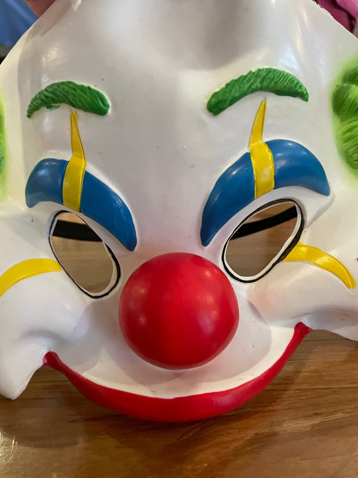 Clown pruik en rubberen masker, Ophalen of Verzenden, Gebruikt, Hoed of Pruik, Carnaval