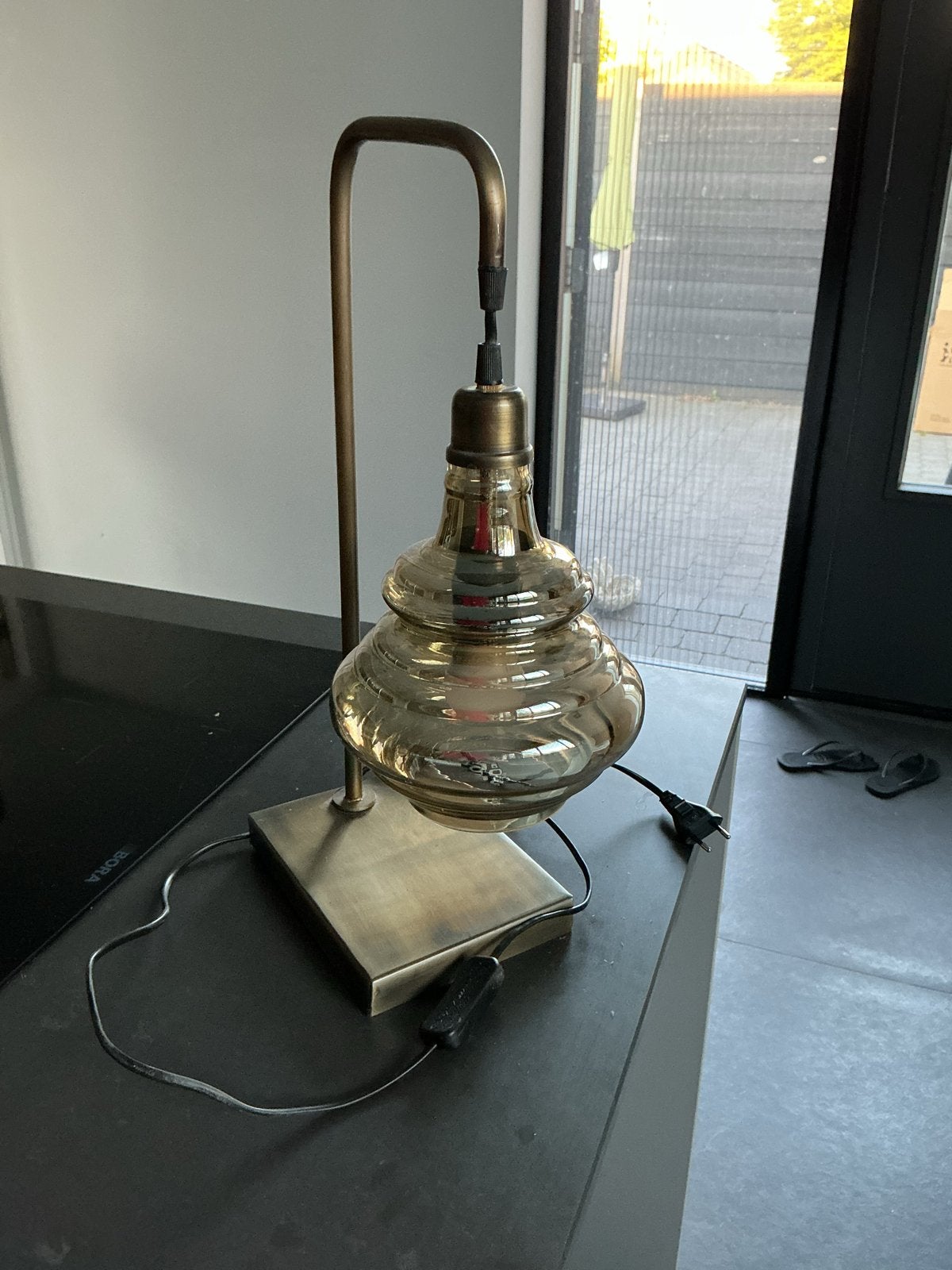 BePureHome Tafellamp met Bijzondere Glazen Kap, Ophalen, Met schakelaar, Overige merken, Goud