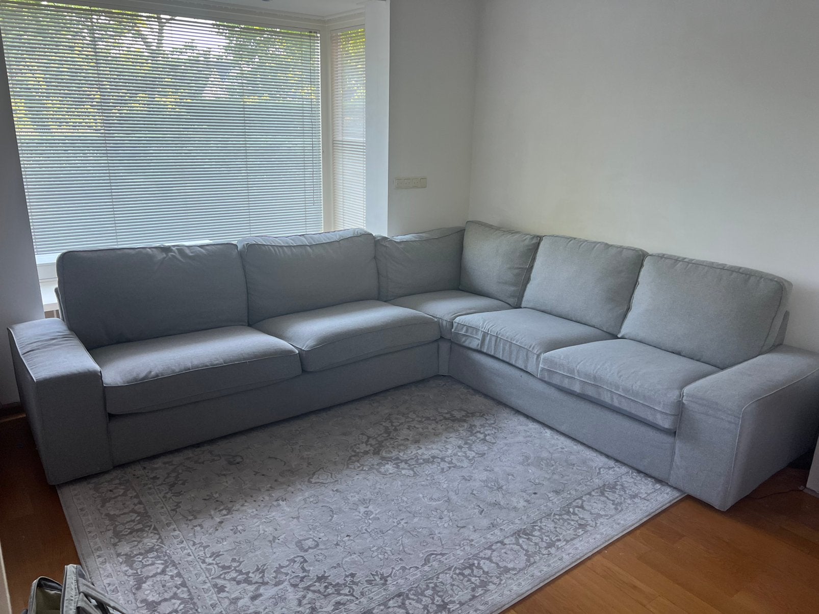 IKEA KIVIK hoekbank 5-zits – Tallmyra wit/zwart, Ophalen, Zo goed als nieuw