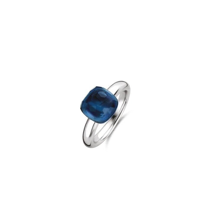 NIEUW: Ti sento set: ketting hanger en ring (58) - blauw, Nieuw, Met edelsteen, Zilver, Verzenden
