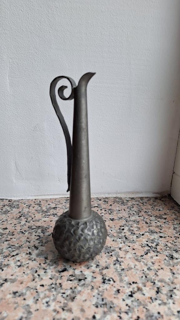 Vintage PERLEZINN tinnen vaasje/kan, Ophalen of Verzenden