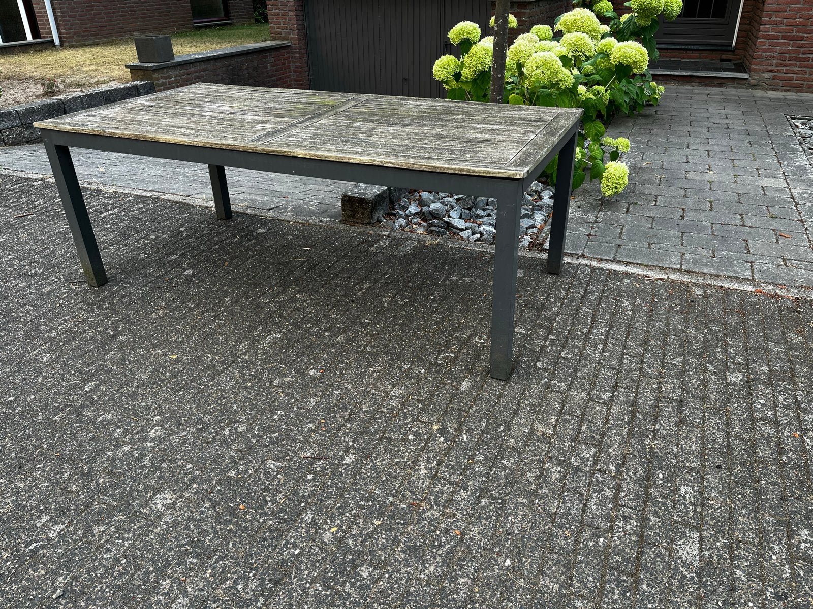 Gratis tuintafel, Tuin en Terras, Tuintafels, Ophalen, Gebruikt, Rechthoekig, Hout