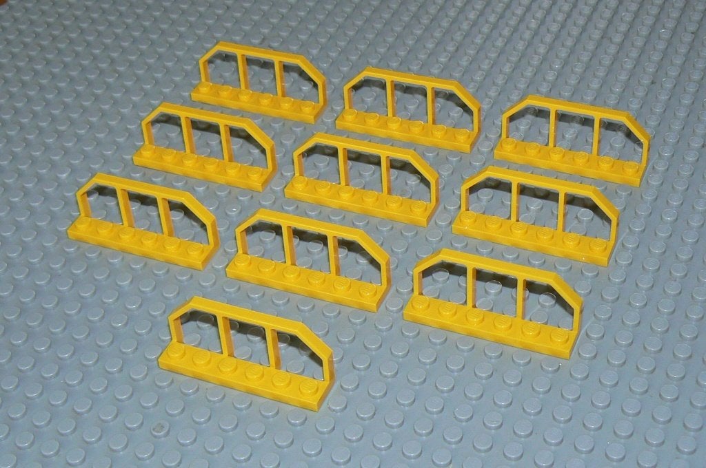 L464 Hekjes 1x6 trein wagon geel 10 st., Ophalen of Verzenden, Nieuw, Losse stenen, Lego