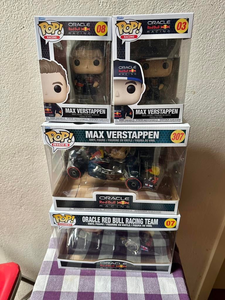 4 x Max Verstappen Funkopop, Verzamelen, Ophalen of Verzenden, Nieuw, Formule 1