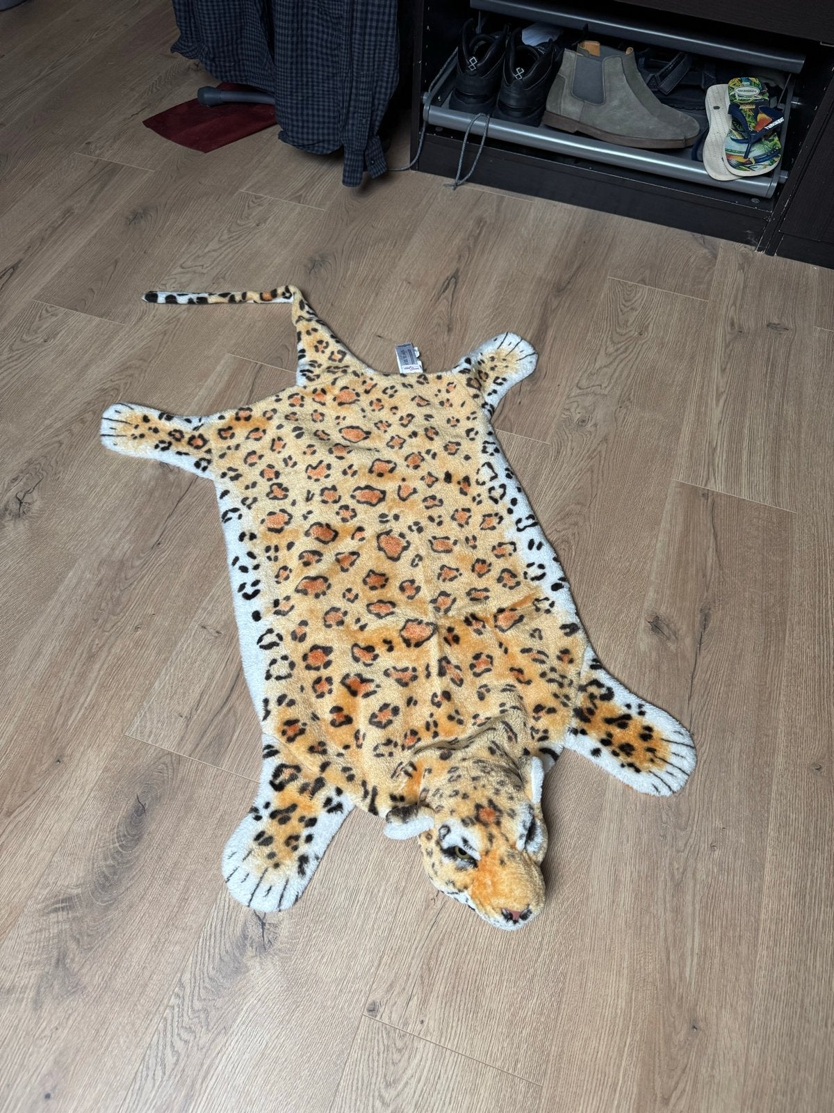 Leopard vloerkleed - Speels en decoratief, Gebruikt, 100 tot 150 cm, Bruin, Overige vormen
