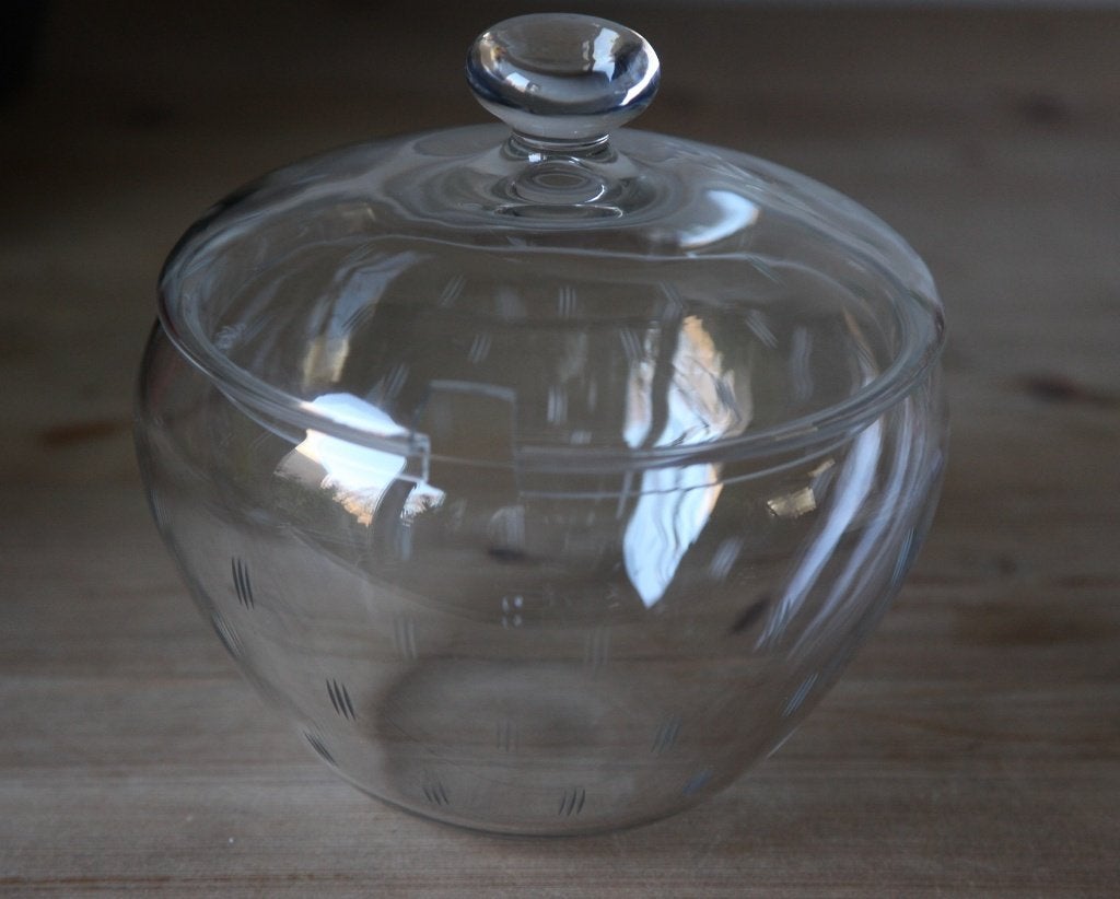 Glazen bowlschaal met 9 bijpassende glazen, Ophalen