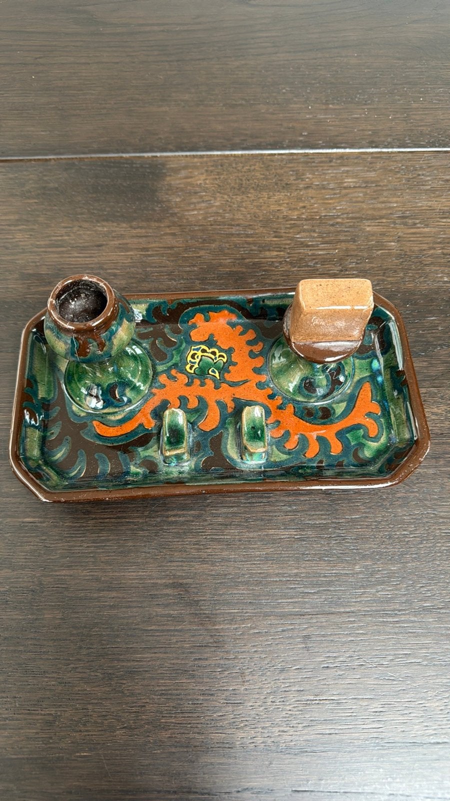 Uniek Plateel Gouda Rookstel - Gesigneerd LvW, 1918, Antiek en Kunst, Ophalen of Verzenden