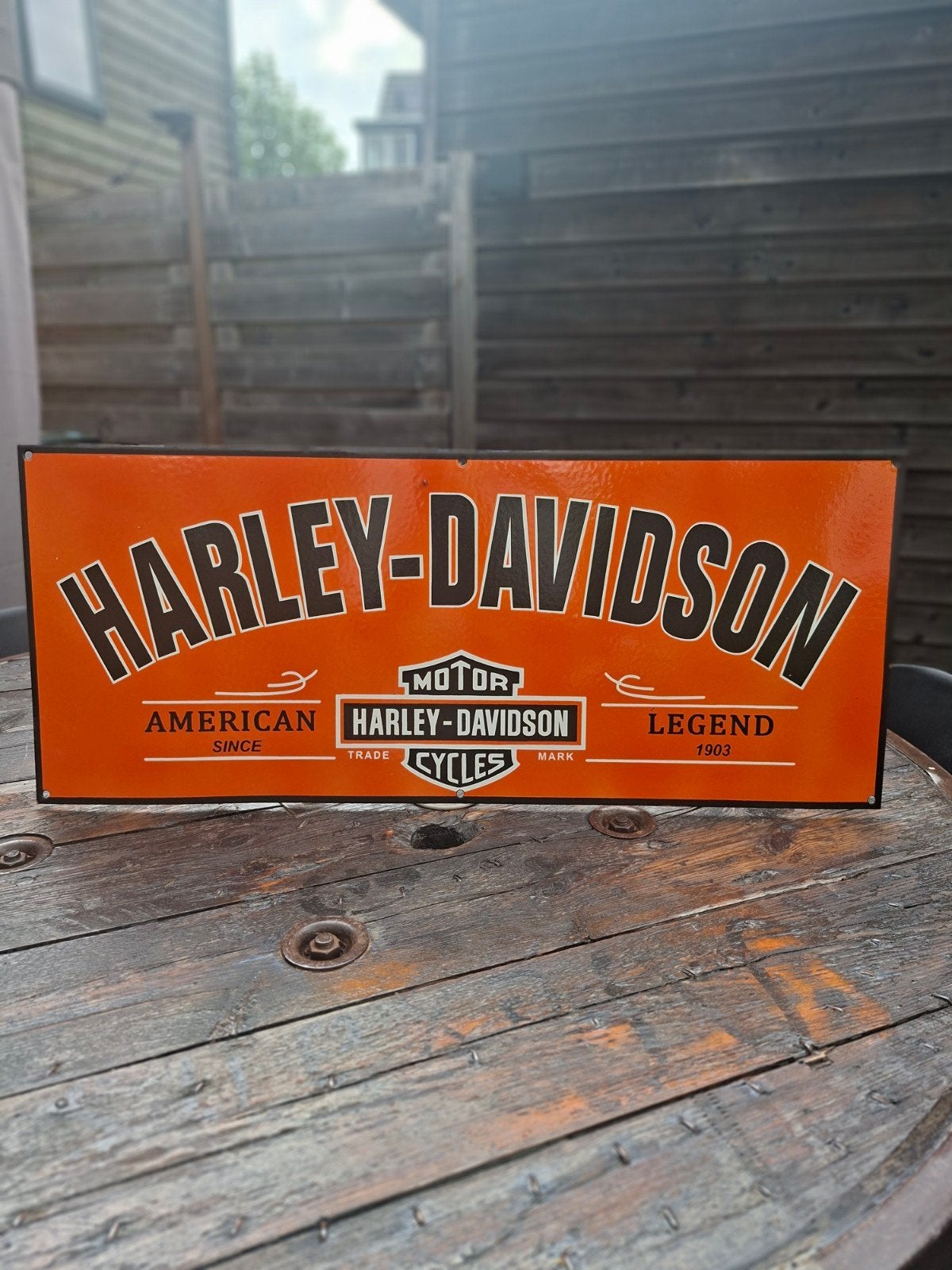 harley davidson emaille reclamebord, Ophalen of Verzenden, Nieuw, Reclamebord