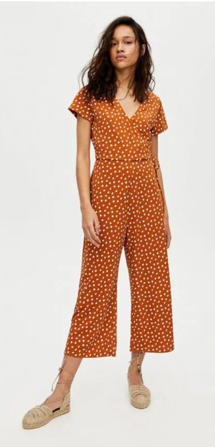 Pull&Bear jumpsuit met stippen, Kleding | Dames, Jumpsuits, Bruin, Pull&Bear, Ophalen of Verzenden, Zo goed als nieuw