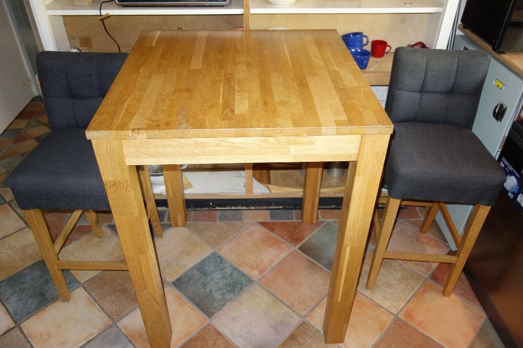 tafel met krukken, Huis en Inrichting, Tafels | Eettafels, Ophalen, Gebruikt, 50 tot 100 cm, Vierkant