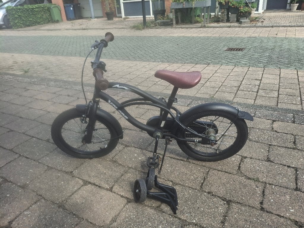 Zwarte 16 inch Volare fiets, Ophalen, Zijwieltjes, Volare, 16 tot 20 inch