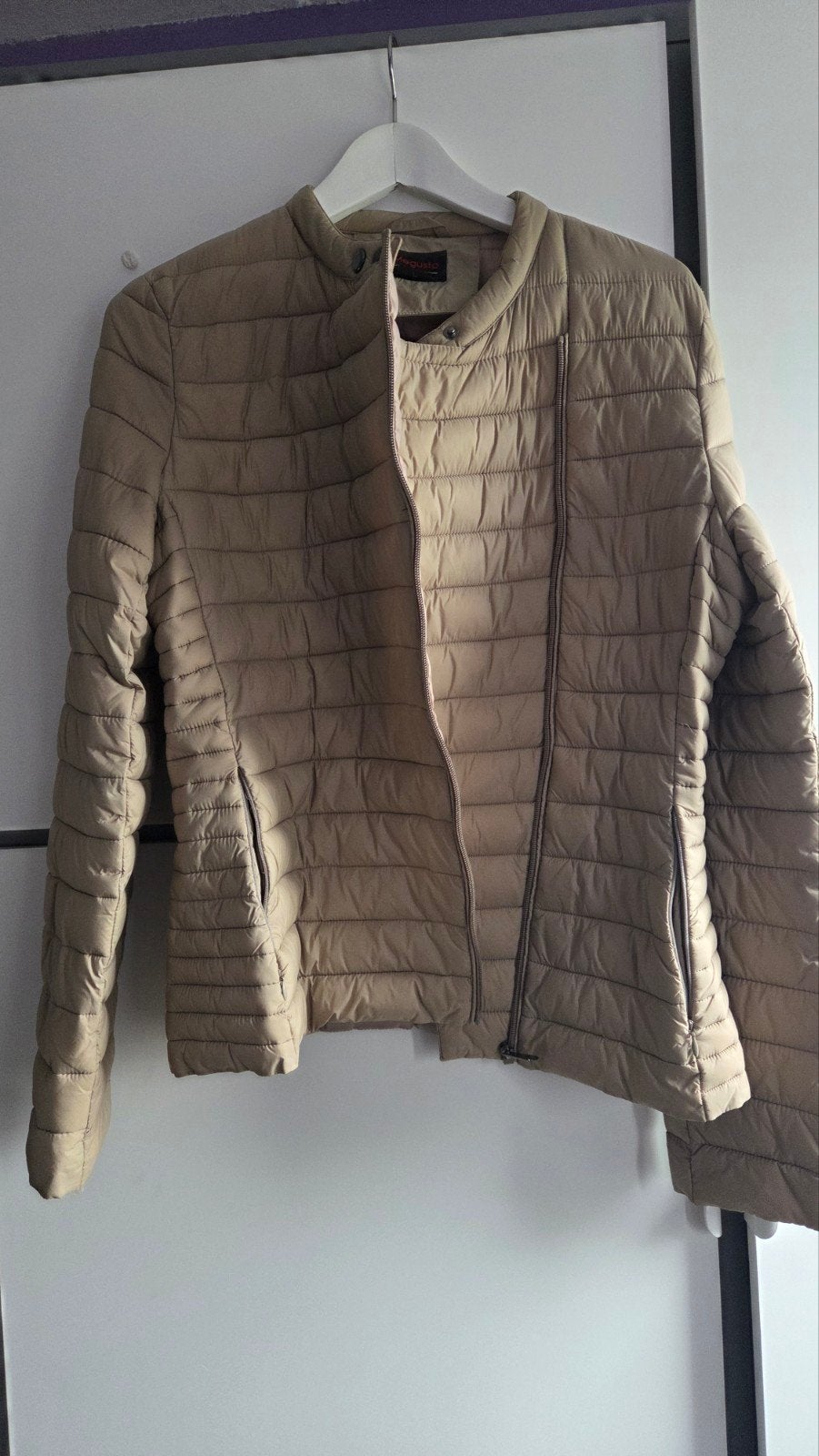 Mooie beige gewatteerde jas van Megusto, maat L, Ophalen, Beige, Maat 42/44 (L), Megusto