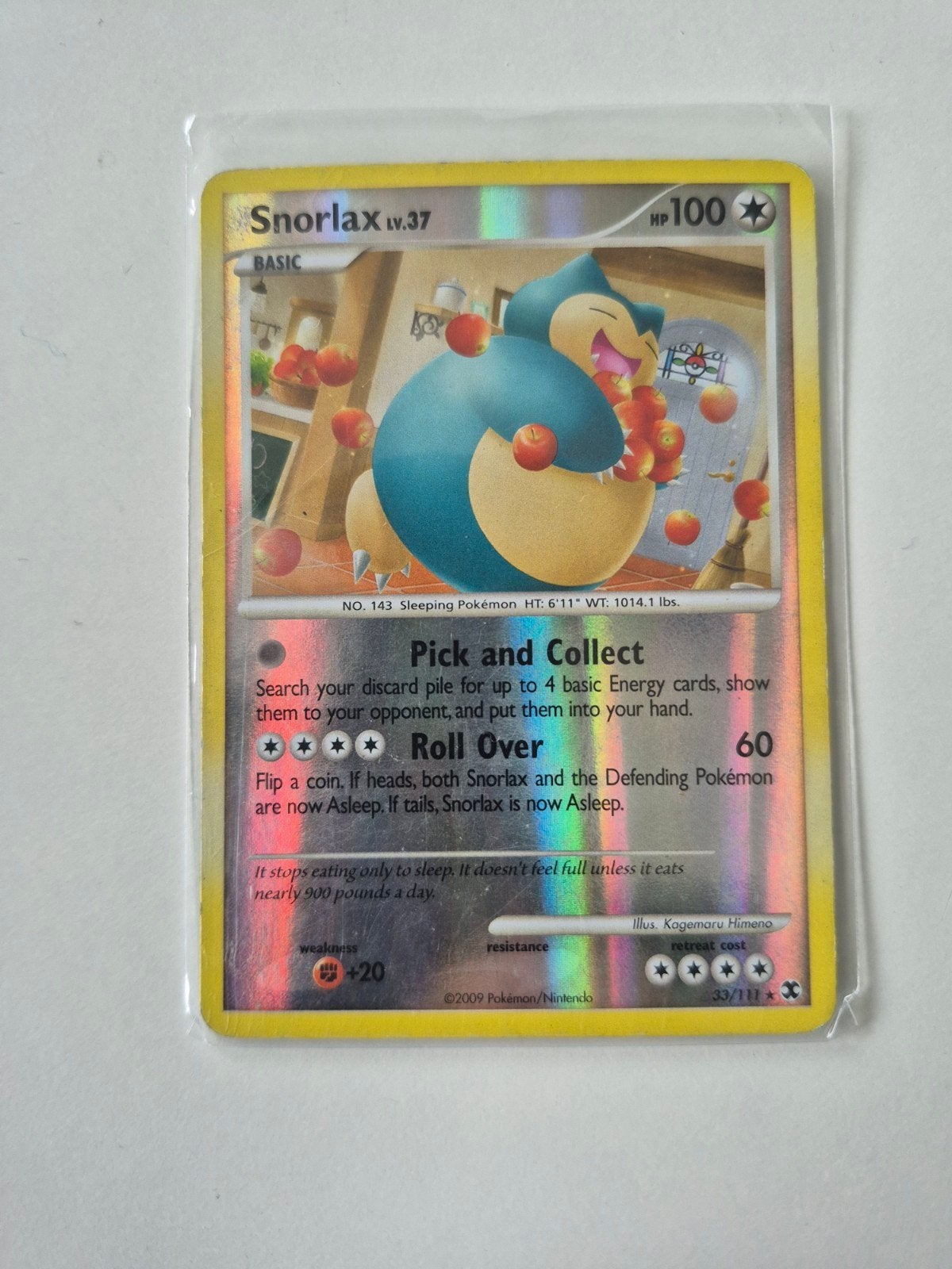Holo Snorlax Pokémon Kaart - prijs onderhandelbaar, Ophalen of Verzenden, Zo goed als nieuw, Losse kaart, Foil