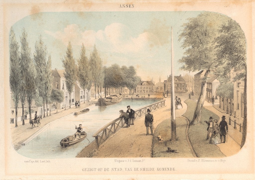 Assen , antieke litho uit 1857, Ophalen of Verzenden