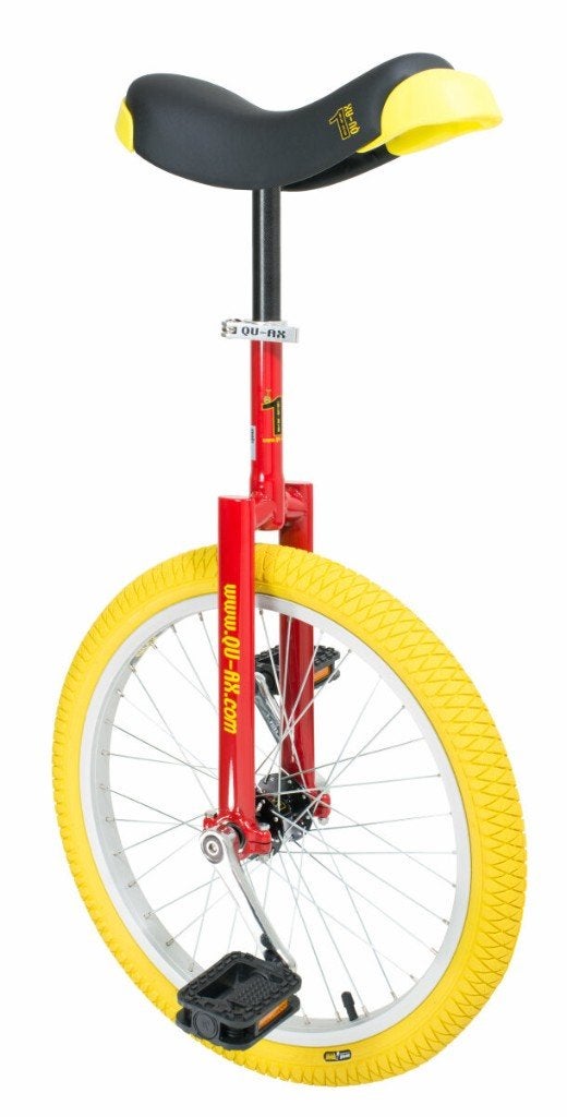 Eenwieler QU-AX Luxus 20 inch Rood met gele buitenband, Ophalen of Verzenden, Nieuw, Trapvoertuig