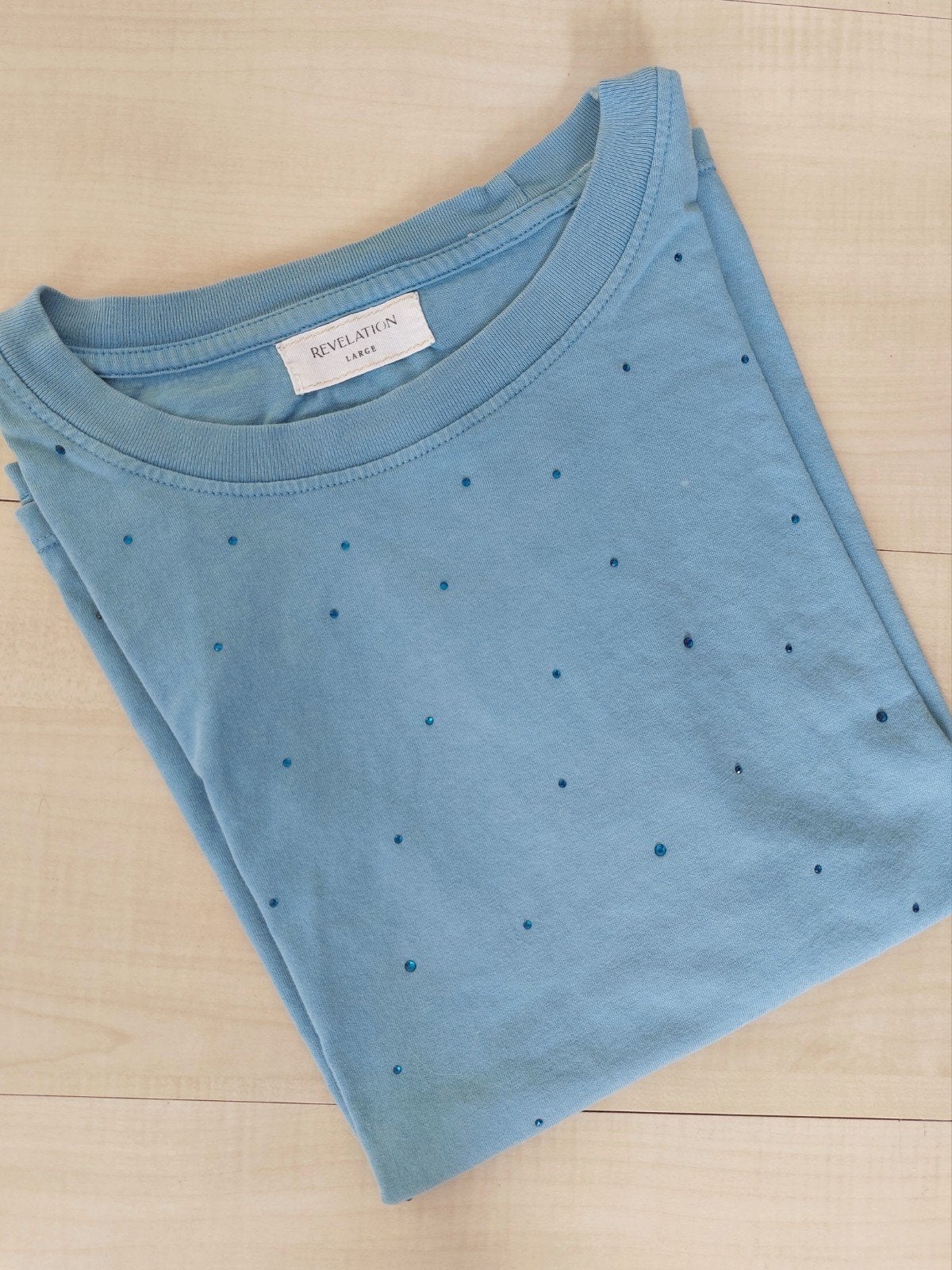 Revelation shirt met strass steentjes maat L, The Sting, Blauw, Maat 42/44 (L), Ophalen of Verzenden
