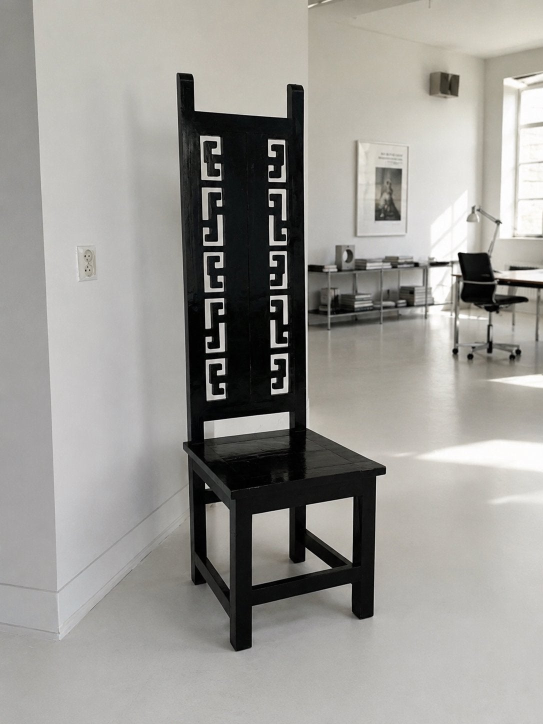 zwarte sculpturale design stoel, Ophalen, Gebruikt, Zwart, Eén