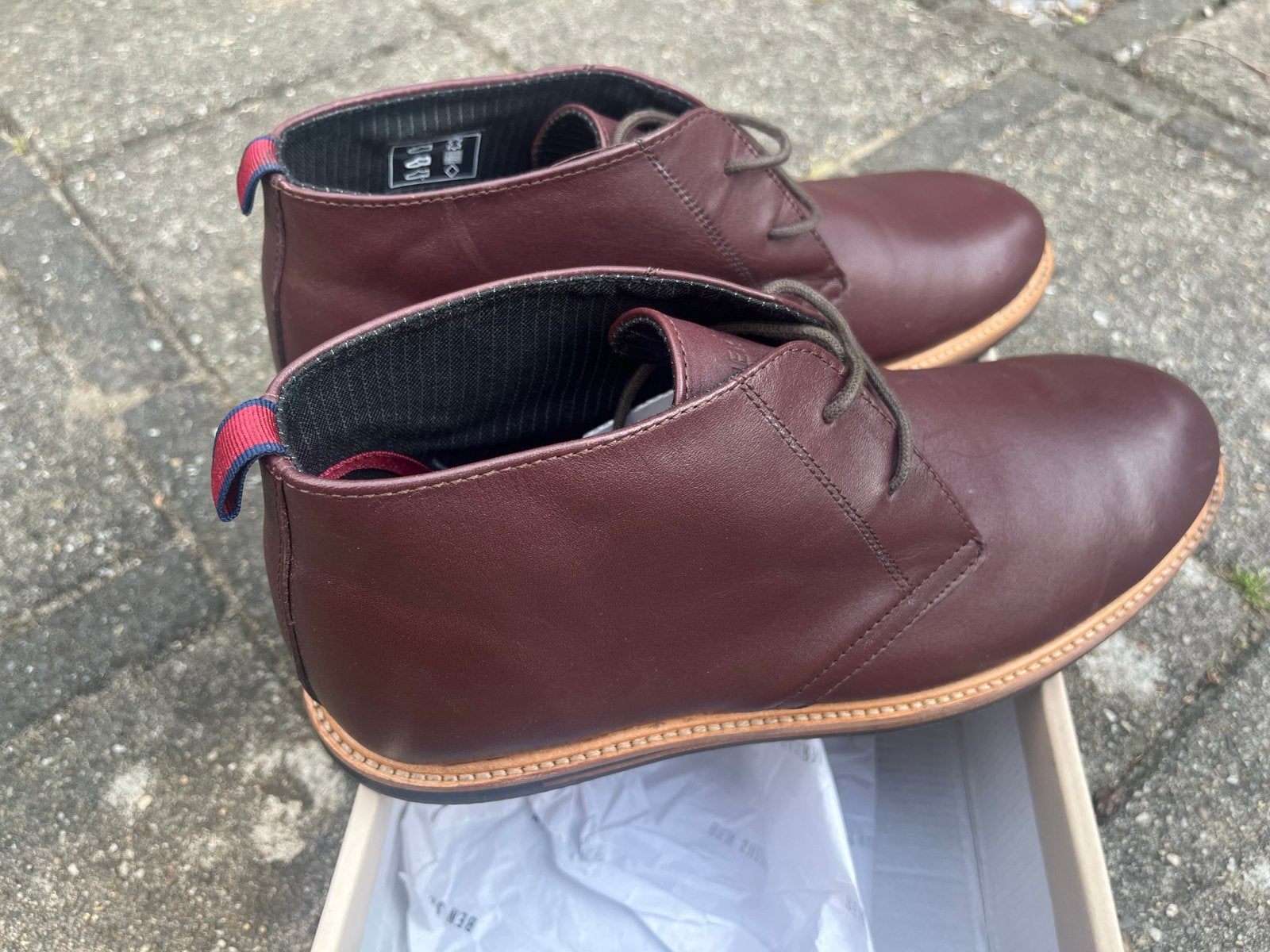 Ben Sherman Chukka Boots - Oxblood Leer - Maat 42, Overige kleuren, Boots, Nieuw, Ophalen of Verzenden