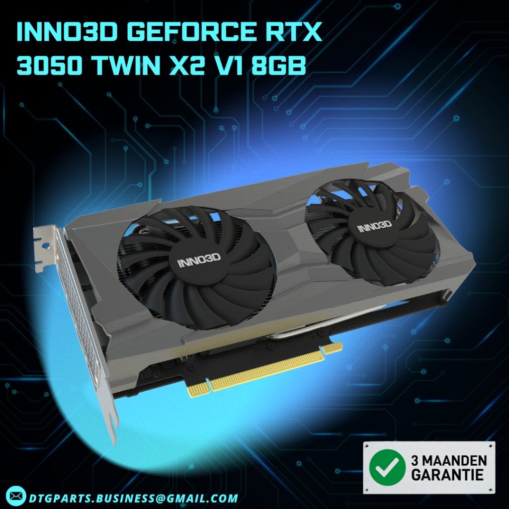 INNO3D GeForce RTX 3050 TWIN X2 V1 8GB, 7604 HM, DTGParts.Business@gmail.com, GDDR6, Ophalen of Verzenden