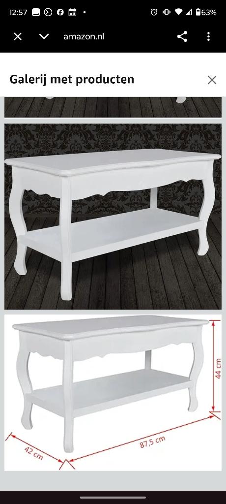 Vida XL salontafel, Ophalen, Minder dan 50 cm, Gebruikt, 50 tot 100 cm