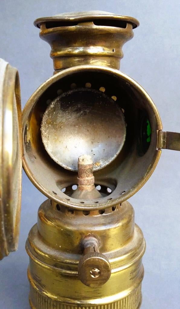 Om 1925 Fietslamp Carbid Lamp Fiets Carbidlamp Acetyleen, Ophalen of Verzenden