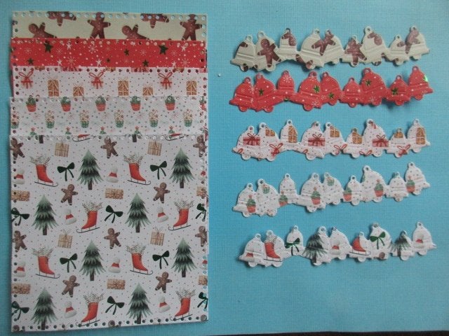 1 KERST 10 delen opleg kaartjes + klokjes stans, Verzenden, Nieuw, Kerst, Overige typen