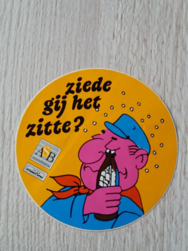 sticker ziede gij het zitte ? ASB uitzendbureau, Verzamelen, Stickers, Ophalen of Verzenden, Zo goed als nieuw, Bedrijf of Vereniging