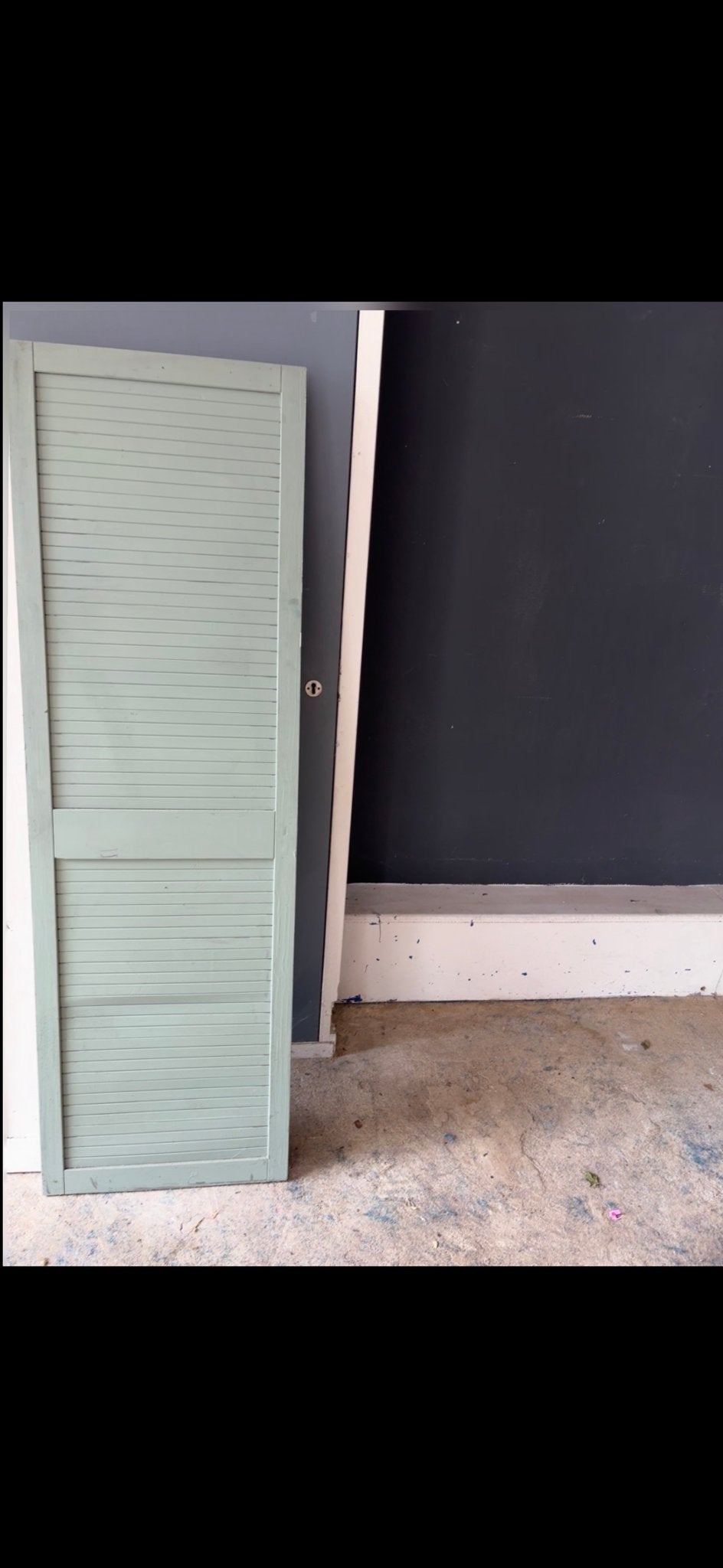Vintage Shutter Raambekleding - Lichtgroen, Gebruikt, Overige merken, Hout, Ophalen of Verzenden