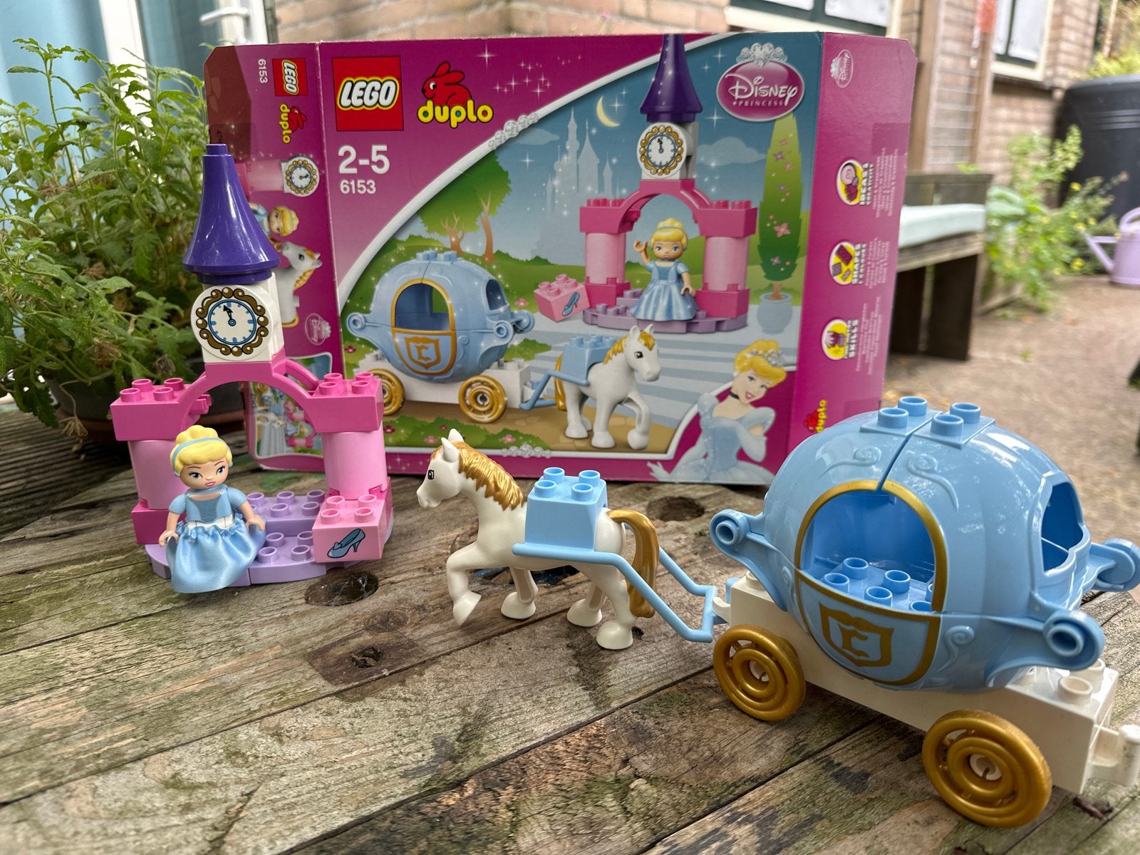 Lego Duplo Assepoester Koets 6153 Compleet, Ophalen of Verzenden, Zo goed als nieuw, Compleet, Complete set