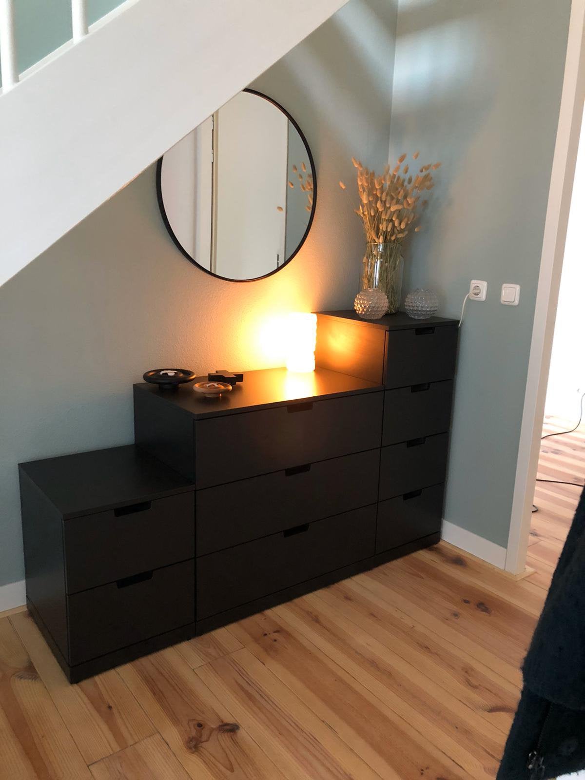Ikea Nordli ladekasten zwart, Huis en Inrichting, Ophalen, Gebruikt, 150 tot 200 cm, 25 tot 50 cm