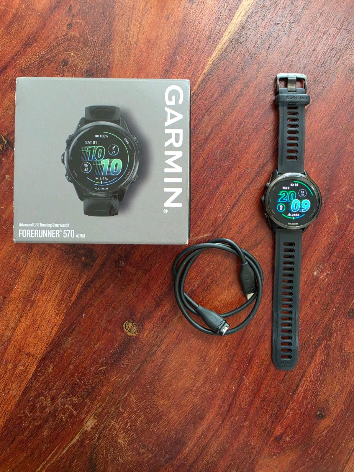 Garmin forerunner 570 zwart 42mm, Ophalen, Zwart, Garmin forerunner, Zo goed als nieuw