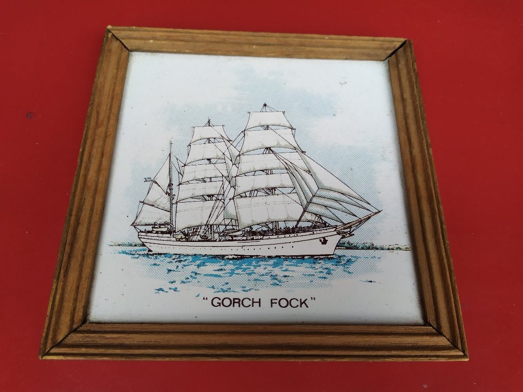 Wandtegel schip Gorch Fock, Ophalen of Verzenden