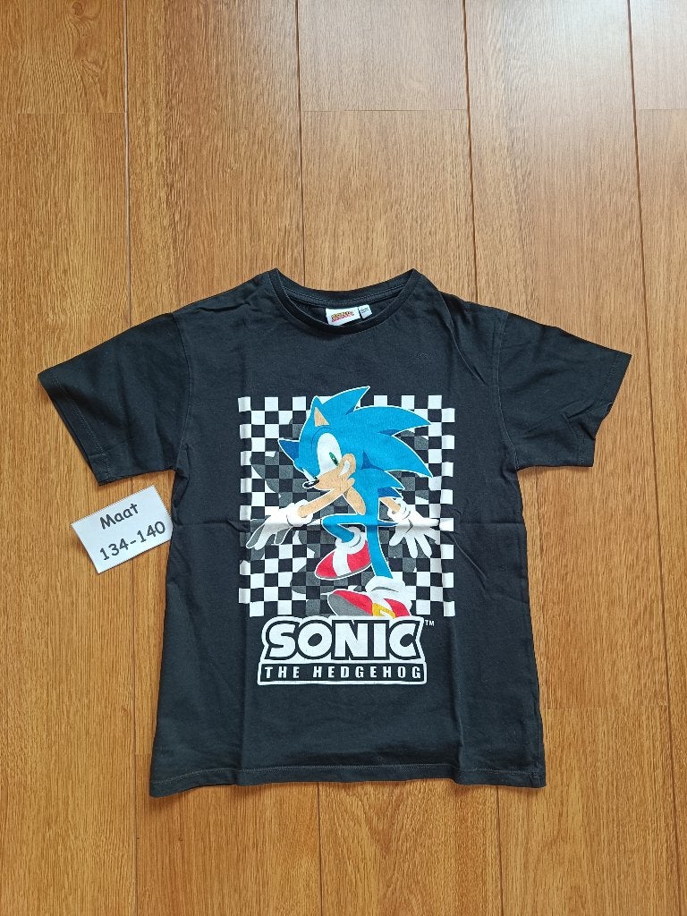 Sonic t-shirt C&A maat 134 zwart, Kinderen en Baby's, Gebruikt, C&A, Ophalen of Verzenden, Shirt of Longsleeve