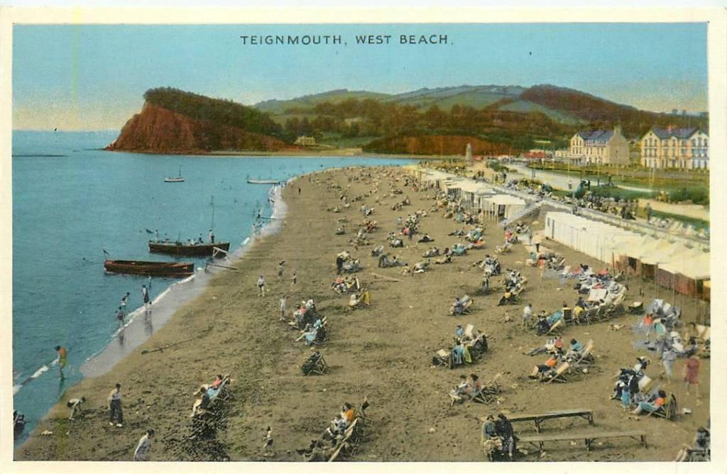 381-464-001 Teignmouth West Beach, Verzenden, Voor 1920, Engeland