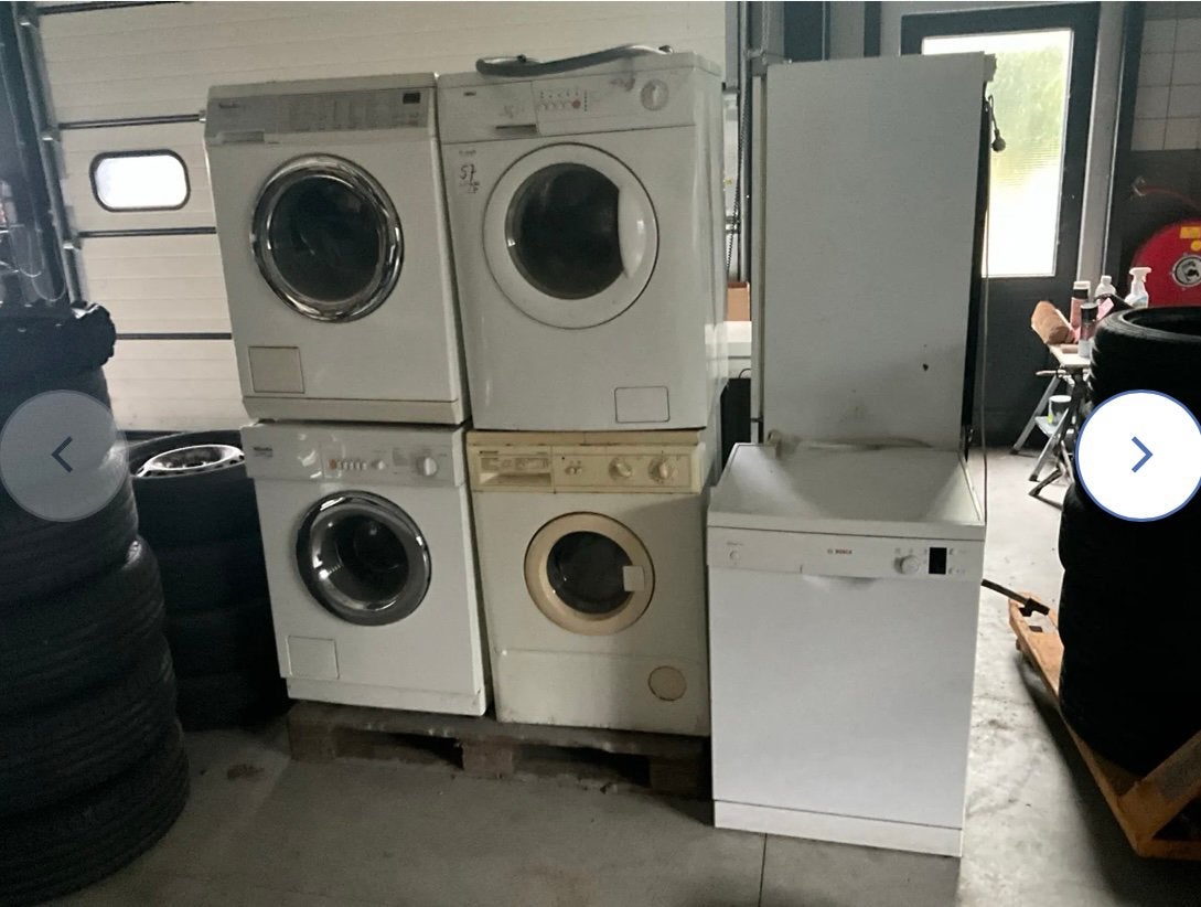 Partij witgoed 9 stuks:wasmachines,koel/vries,vaatwas,vrieze, Gebruikt, Minder dan 85 cm, Ophalen of Verzenden, 1200 tot 1600 toeren