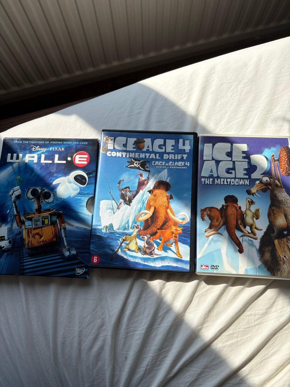 WALL-E & Ice Age 2 & 4 DVD's - Animatiefilms, Gebruikt, Ophalen of Verzenden, Komedie, Vanaf 6 jaar