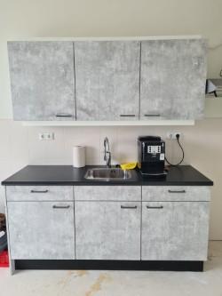 keukenblok met wazemkap, Huis en Inrichting, Keuken | Complete keukens, Ophalen, Gebruikt, Enkelwandige keuken, Kunststof