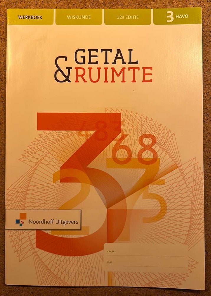 Getal & Ruimte Werkboek Wiskunde 3 HAVO 12e editie, Boeken, Schoolboeken, Ophalen, Wiskunde A, Noordhoff Uitgevers, HAVO