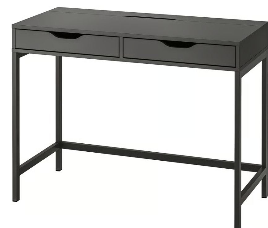 IKEA Micke bureau - Antraciet met 2 lades, Ophalen, Gebruikt, 48 cm, Spaanplaat of MDF