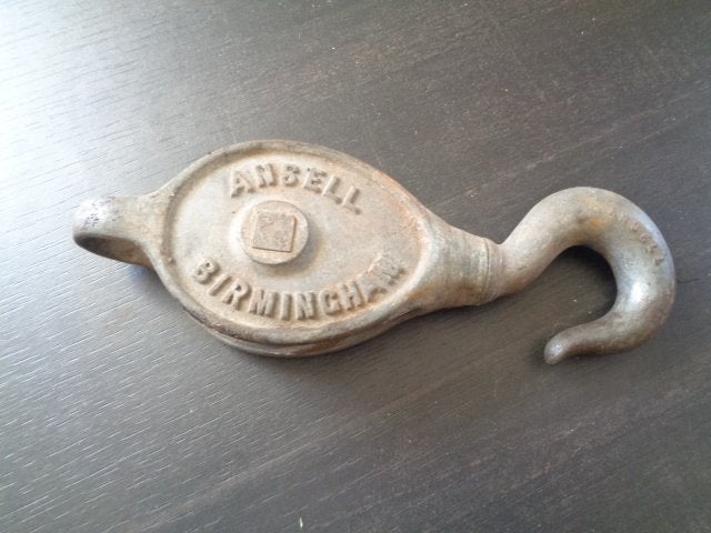 Grote ijzeren kabelrol / katrol Ansell Birmingham (28 cm)., Ophalen of Verzenden