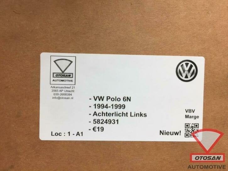 vw polo 6n 1994 1999 achterlicht links nieuw! 5824931, Volkswagen, Volkswagen AG, Nieuw, Berliner Ring 2
38440  Wolfsburg, DE