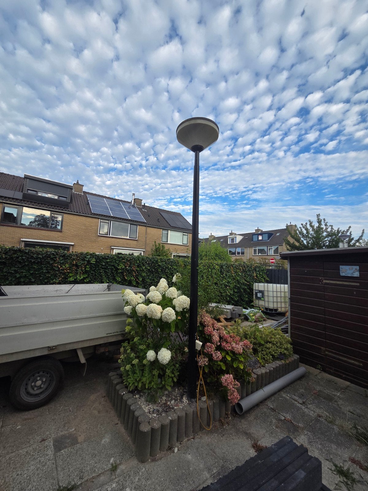 Werkende massief stalen lantaarnpaal, 330 cm hoog, Ophalen, Gebruikt, Staal, Overige typen
