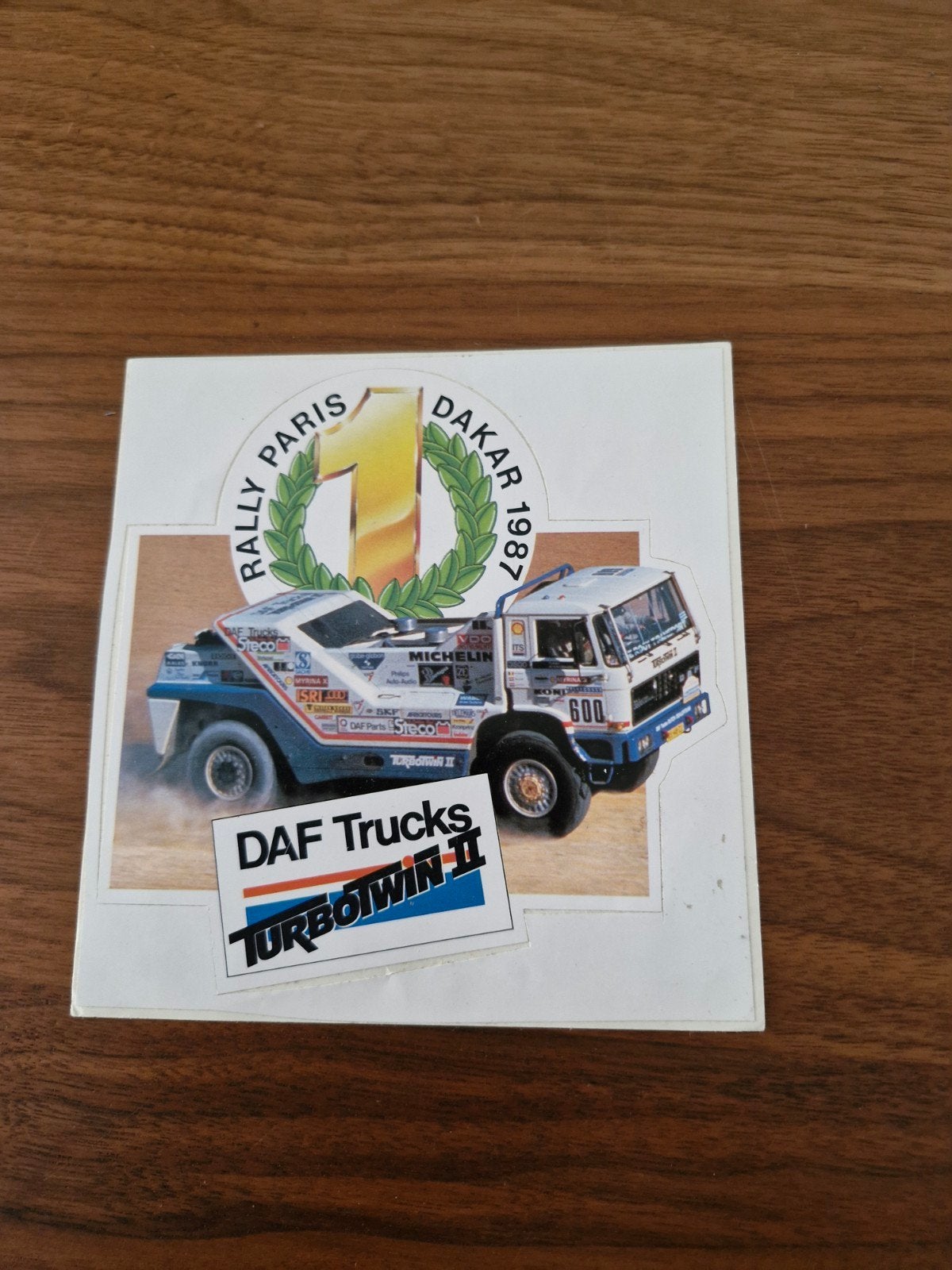 322 DAF Trucks TurboTwin II Rally Paris Dakar 1987 Sticker, Ophalen of Verzenden, Nieuw, Auto of Motor